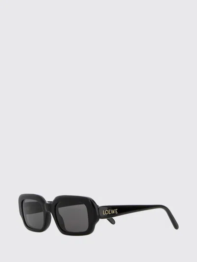 Loewe Slim Rectangular Cat-eye Sunglasses In Black Acetate
