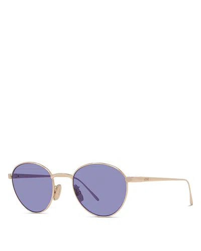 Loewe Slim Round Sunglasses, 49mm In Gold