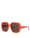 Loewe Slim Square Sunglasses, 54mm In Shiny Orange/brown
