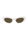 Loewe Slim Sunglasses In Ivory & Brown