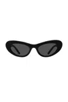 Loewe Slim Sunglasses In Shiny Black & Smoke