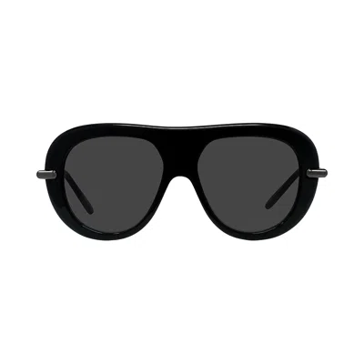 Pre-owned Loewe Slim Sunglasses 'shiny Black/smoke' | Men's Size 52