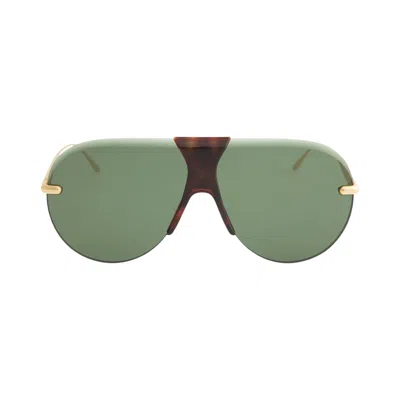 Pre-owned Loewe Slim Sunglasses 'shiny Endura Gold/green' | Men's Size Onesize