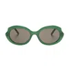 Loewe Lw40147i Slim 96e Verde Lucido Lucido Sunglasses In Transparent