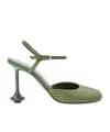 Loewe Slingback High Heel Sandals In Green