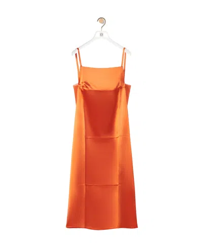 Loewe Slip Dress In Satin In Orange