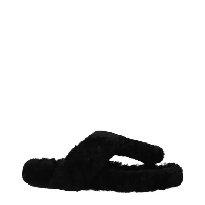 Loewe Slippers And Clogs For Women Fur Black