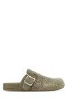 Loewe Textured Surface Slip-on Slippers In Green