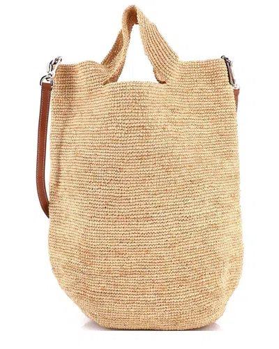 Loewe Slit Tote Straw Large (authentic Pre-loved) In Brown