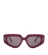 Loewe Small Acetate Butterfly Screen Sunglasses In Burgundy