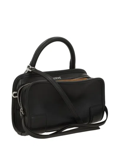 Loewe Small Amazona 180 Leather Tote Bag In Black