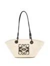 Loewe Small Anagram Basket Bag In Iraca Palm And Calfskin In Neutrals