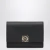 Loewe Small Anagram Wallet In Black Grained Leather In Black