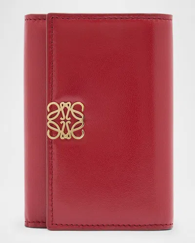Loewe Small Anagram Wallet In Napa Leather In Red