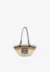 Loewe Small Anagram Striped Basket Tote Bag In Raffia