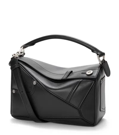 Loewe Small Calfskin Puzzle Panta Top-handle Bag In Black