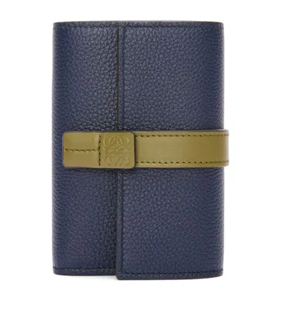 Loewe Small Calfskin Vertical Wallet In Blue