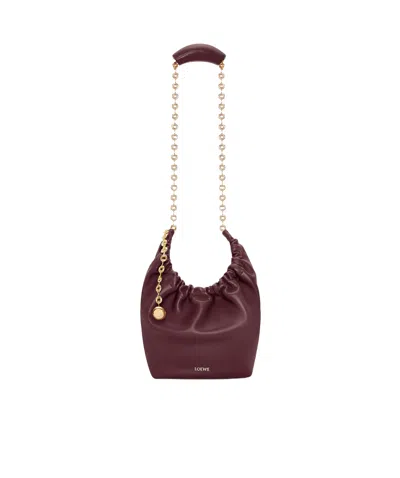 Loewe Small Squeeze Bag In Nappa Lambskin In Red