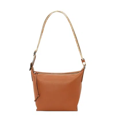 Loewe Small Cubi Leather Shoulder Bag In Brown