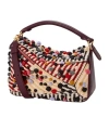 Loewe Puzzle Small Leather-trimmed Embroidered Canvas Shoulder Bag In Multi
