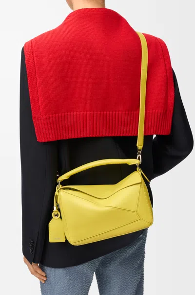 Loewe Small Featherlight Puzzle Bag In Nappa Lambskin For Woman In Yellow