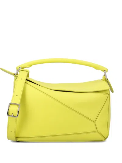 Loewe Small Featherlight Puzzle Tote Bag In Yellow