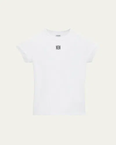Loewe Small Fit Cap-sleeve T-shirt In White