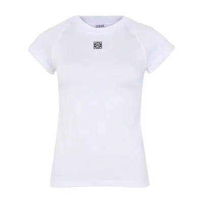 Loewe Small Fit T-shirt In Cotton And Viscose In White