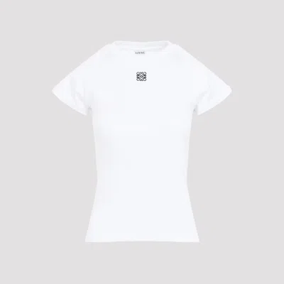 Loewe Anagram Embroidered Cotton-blend Jersey T-shirt In White