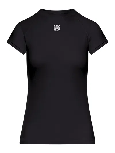 Loewe Small Fit T-shirt With Anagram Embroidery In Black