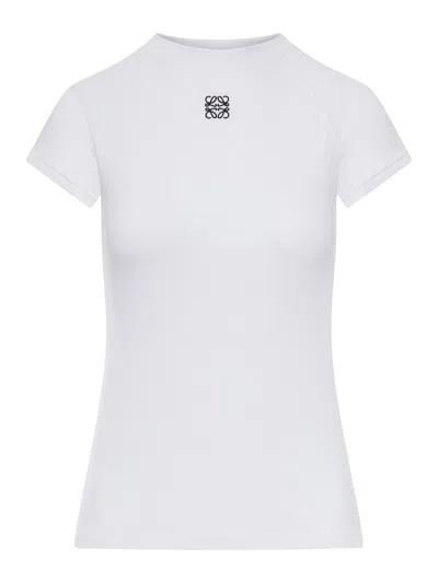 Loewe Small Fit T-shirt With Anagram Embroidery In White