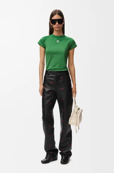 Loewe Small Fit T-shirt In Cotton Blend Size: Xl For Woman In Green
