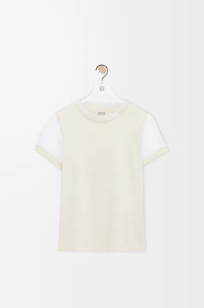 Loewe Small Fit T-shirt In Cotton Blend In Neutral