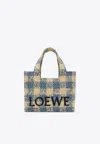 Loewe Small Tote Bag In Gingham Raffia