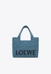 Loewe Small Font Woven-raffia Tote Bag