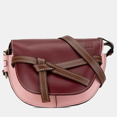 Pre-owned Loewe Small Gate Crossbody In Burgundy