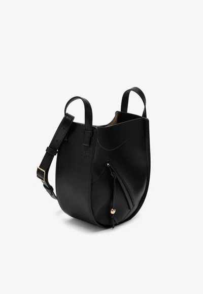 Loewe Small Hammock Leather Crossbody Bag In Black