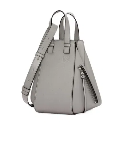 Loewe Pearl Grey Hammock Small Leather Shoulder Bag