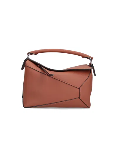 Loewe Small Handbag "puzzle Edge" In Brown