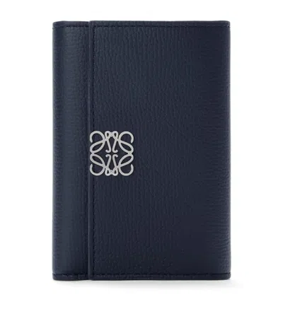 Loewe Small Leather Anagram Wallet In Blue