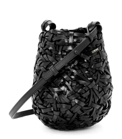 Loewe Small Leather Nest Bag In Black