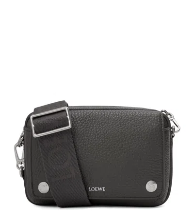 Loewe Small Leather Pebble Messenger Bag In Black