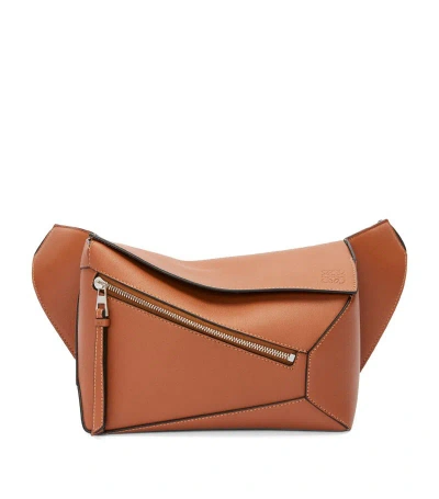 Loewe Small Leather Puzzle Edge Belt Bag In Brown