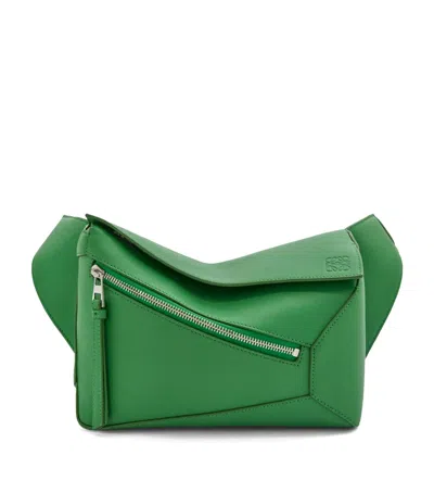 Loewe Womens  Puzzle Edge Small Leather Cross-body Bag In Green