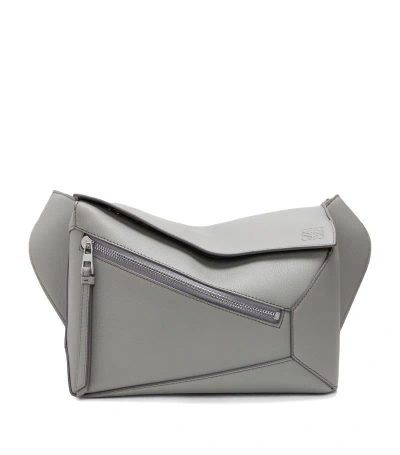 Loewe Puzzle Small Leather Belt Bag In Gray