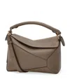Loewe Small Leather Puzzle Edge Top-handle Bag In Brown