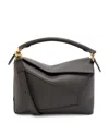 Loewe Puzzle Edge Mini Top-handle Bag In Grained Leather In Grey