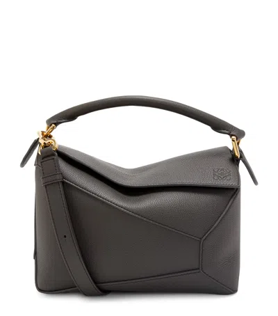 Loewe Small Leather Puzzle Edge Top-handle Bag In Gray