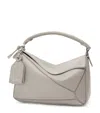Loewe Womens Shell Grey Puzzle Small Leather Top-handle Bag