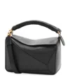 Loewe Small Leather Featherlight Puzzle Top-handle Bag In Black